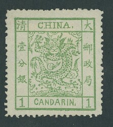 China. Large Dragons. 1882 Wide Setting. 1ca. green, unused with some ...