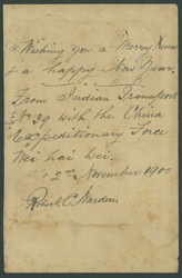 Foreign Post Offices. French Post Office. Wei-Hai-Wei. 1900 (2 Nov.) ...