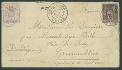 China. 1885-88 Small Dragon Issue. Covers. 1889 (22 June) opened-out ...