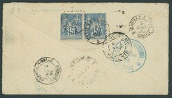 China. 1885-88 Small Dragon Issue. Covers. 1889 (22 June) opened-out ...