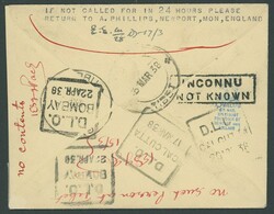 Tibet. British India Post Office. Incoming Mail: 1938 (20 Feb.) G.B. ...