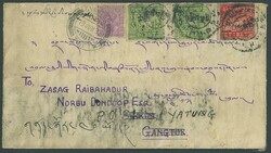 Tibet. Local Issues. 1933 (June) linen envelope registered to Gangtok ...