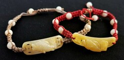 Miscellaneous. Jade and Gold Jewelry. Two rope chains with ...