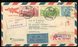 China. Republic Period. Covers. 1941 (4 Mar) registered air mail ...