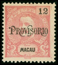 Macao. 1902 King Carlos overprinted "Provisorio", 2a. to 12a. set of ...