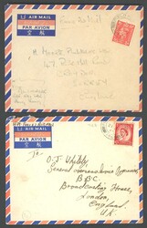Hong Kong. Collection and Ranges. 1950-1953 Hong Kong to U.K. lot of ...