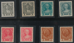 8 Farbproben aus Nr. 139P/141P (KFJ 1908) auf gewöhnlichem Papier ...