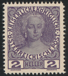 Österr. 1908 - 2 Heller Maria Theresia Probedrucke in Violett auf ...