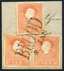 Österreich, 1858, Ungarische kroatische Militärgr., BROOD, 3 p, ...