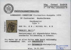 Österreich, 1850, Küstenland, TRIEST, zwei Doppelkreisstempel auf ...