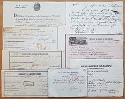 Italien, 1823/65, Partie frischer RECEPISSEN bzw. AUFGABESCHEIN / ...