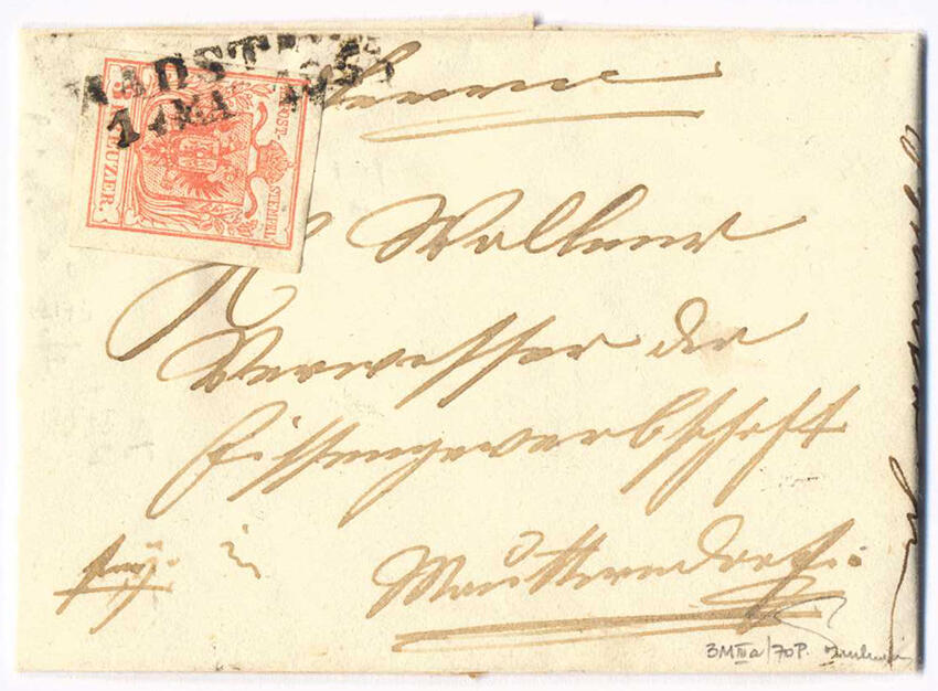 Österreich, 1850, Salzburg, RADSTADT, 70 p, 3 H III a, 3 kr, ...