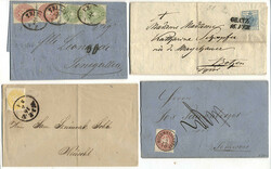 Österreich, 1838/64, Lot mit 7 frischen Belegen, meist frankiert mit ...
