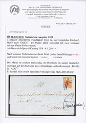 Österreich, 1850, Südtirol, besonders wirkungsvolle BLAUE ...