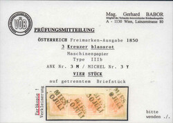 Österreich, 1850, Böhmen, MIES, 8 p, 3 M III b (4), 3 kr, ...