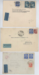 Ostmark, 1938, Flugpost:Drei schöne Briefe mit Pfg / Groschen ...