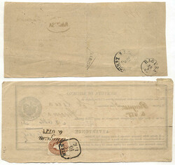 Österreich, 1861/85, Dalmatien, RAGUSA, zwei Retourrecepissen, ...