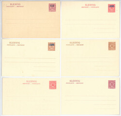 Schleswig, 1920, Mi P51-P5 + DP 3, 280,-, Lot sauberer GA Karten, ...