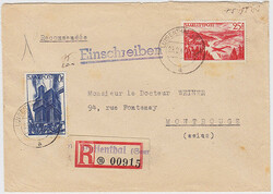 Saar, 1948, LUISENTHAL, 248 + 252, Reko-Brief nach ...