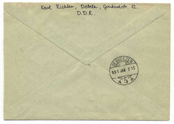 DDR, 1951, Mi, Bl 7, Debria Block uf Einschreibebrief von Döbel nach ...