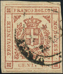 Modena, 1859, 17 c, 40 c., carminio brunastro, Wappen von Savoyen, ...
