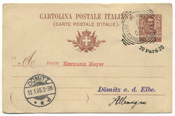 ITALY (Foreign Post Offices), 1905, Postal Stationery card 20pa ...