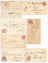 Ungarn, 1867/71, Lot Belege (7) mit ungarischen Entwertungen auf ...