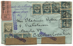 Mocambique, 1938, definitives surcharge 40 c on 15 c (9) + 20 ctied ...