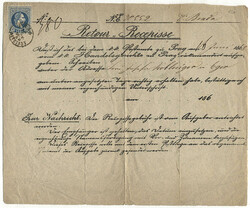 Österreich, 1868, Böhmen, PRAG, hectografierte RETOUR - RECEPISSE ...