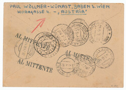 Österreich, 1947, retounierter zensurierter Rekobrief nach SAN ...