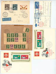 SCHWEIZ, 1917-55, Lot von 9 Briefen od. Karten dabei Kombi Frankatur ...