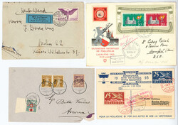 SCHWEIZ, 1917-55, Lot von 9 Briefen od. Karten dabei Kombi Frankatur ...