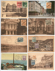 Fiume, 1919/24, Partie Postkarten (20) mit Überdruckmarken, einige ...