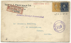 US / Austria, 1910, TOLEDO - WIEN, incoming registered mail with ...