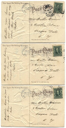 USA, 1907, COWGIRL - Postkarten, 3 untersch. Motive mit ...