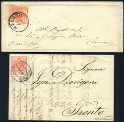 Lombardei & Venetien, 1850, attraktiver Zierbrief mit Nr. 3 H III von ...