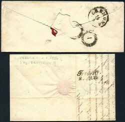 Lombardei & Venetien, 1850, attraktiver Zierbrief mit Nr. 3 H III von ...