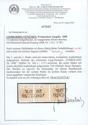 Lombardei & Venetien, 1850, Lombardei, TOSCOLANO, kompletter Stempel ...