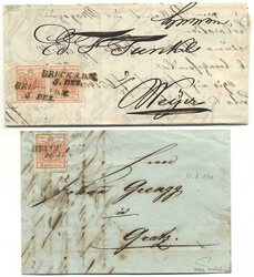Österreich, 1850, Steiermark, BRUCK an der Mur, zwei interessante ...