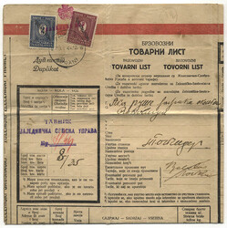 Serbien, 1944, Express-Frachtbrief vom 19.1.1944, frankiert mit ...