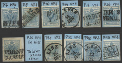 Österreich, 1850, 5 H I - Lot mit 12 gestempelten, untersch. ...
