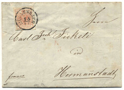 Österreich, 1850, Siebenbürgen, MÜHLENBACH, 15 p, sitzender ...