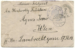 Kriegsmarine, 1916, KRIEGSMARINE S.M.S WIEN, klarer Bordstempel in ...