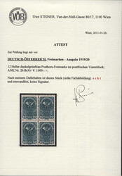 Österreich, 1919, 261 xb, 12 H., dunkelgrünblau, Posthorn, ...