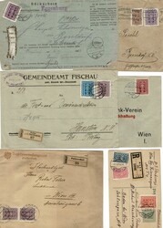 Österreich, 1922/1925, 16 Belege NÖ, portogerecht frankiert mit ...