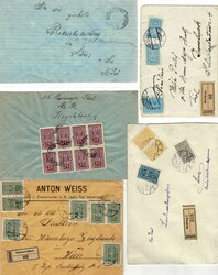 Österreich, 1922/1925, 16 Belege NÖ, portogerecht frankiert mit ...