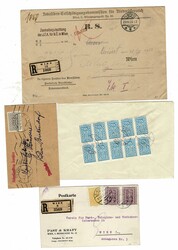 Österreich, 1923/1925, 19 Belege portogerecht frankiert: Inlands- ...