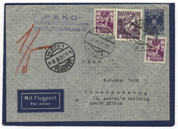 Österreich, 1937, WIEN - JOHANNESBURG, wirkungsvoller portogerechter ...