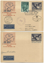 Österreich, 1950, JUBA SEGELFLUG Flugpost-Privatkarte mit 60g - ...
