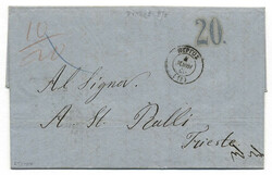 Griechenland, 1866, PYRGOS - TRIESTE, frischer Faltbrief mit ...